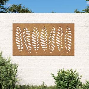 VidaXL levélmintás corten acél kerti faldísz 105 x 55 cm