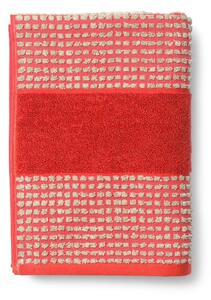 Piros frottír bio pamut fürdőlepedő 70x140 cm Check – JUNA