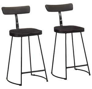 VidaXL 2 db fekete tömör mangófa bárszékek 49x43x88 cm
