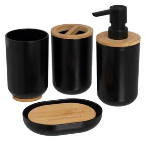 Fekete műanyag fürdőszobai kiegészítő szett – Casa Selección