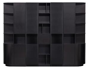 Fekete borovi fenyő moduláris könyvespolc 276x210 cm Finca – WOOOD