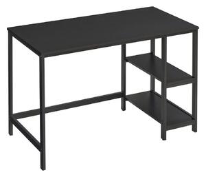 Íróasztal / számítógépasztal polcokkal - Vasagle Loft - 120 x 60 cm (fekete)