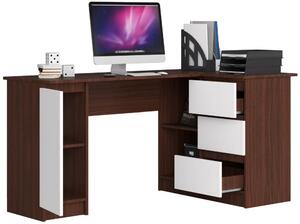 Sarok íróasztal - Akord Furniture - 155 cm - wenge / fehér