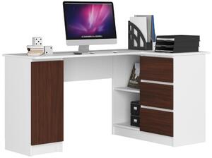 Sarok íróasztal - Akord Furniture - 155 cm - fehér / wenge