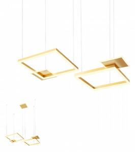 Modern LED csillár SIGUA , szögletes, matt arany, 110W