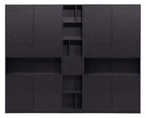 Fekete borovi fenyő moduláris könyvespolc 260x210 cm Finca – WOOOD