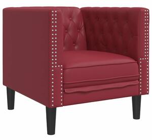VidaXL bordó műbőr Chesterfield kanapéfotel