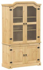 VidaXL Corona tömör fenyőfa vitrinszekrény 103,5 x 42 x 180 cm