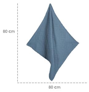 Kék bio pamut kötött gyerek takaró 80x80 cm Seashells – Roba