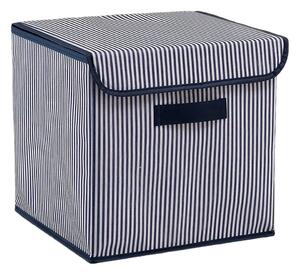 Kék fedeles textil tárolódoboz 30x30x30 cm – Mioli Decor