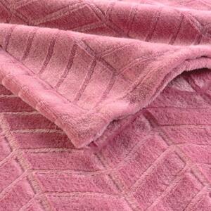 Rózsaszín mikroflanel ágytakaró 180x220 cm Arya – douceur d'intérieur
