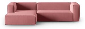 Rózsaszín bársony sarokkanapé Mackay – Cosmopolitan Design
