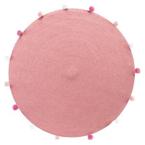 Rózsaszín kerek szőnyeg ø 90 cm Pompomparty – douceur d'intérieur
