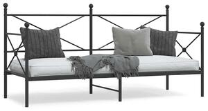 VidaXL kanapéágy matrac nélkül fekete 90x200 cm acél
