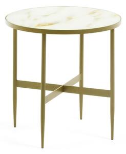 Kerek tárolóasztal márvány dekoros asztallappal ø 50 cm Elisenda – Kave Home