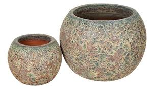 Byron Globe kerámia növénytartó szett savmaratott zöldesbarna S2 29x22-48x36cm S2