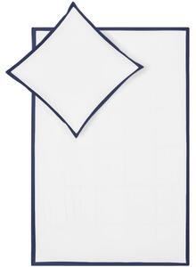 Joanna fehér-kék pamutperkál egyszemélyes ágyneműhuzat, 135 x 200 cm - Westwing Collection