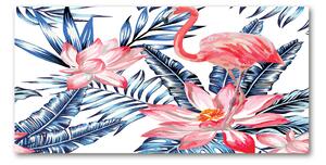 Akrilkép Flamingók és növények