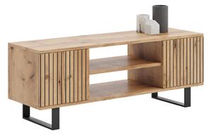 Focus loft RTV szekrény 135 cm - dekor lécek tölgyfa kézművesség