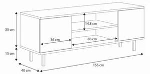 RTV Focus kasmír 155 cm arany lábakkal