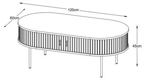 Design dohányzóasztal Vasiliy 120 cm természetes tölgy