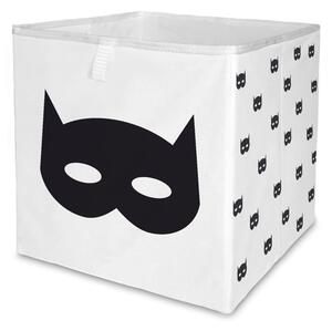 Fekete-fehér textil játéktároló doboz 32x32x32 cm Batman – Butter Kings