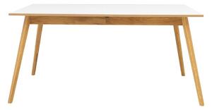 Dot fehér bővíthető étkezőasztal tölgyfa dekorral, 205 x 90 cm - Tenzo