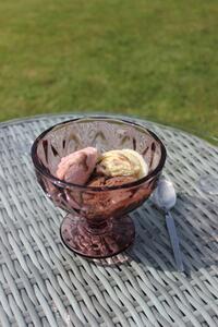 Rózsaszín üveg fagylaltos csésze 300ml 6db