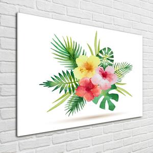 Egyedi üvegkép Hawaii virágok