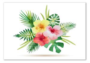 Egyedi üvegkép Hawaii virágok