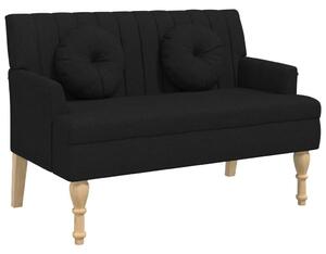 VidaXL fekete szövetpad párnákkal 113x64,5x75,5 cm