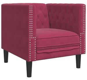 VidaXL bordó bársony Chesterfield kanapéfotel