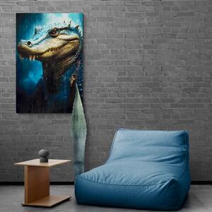 Kép krokodíl kék-arany változatban