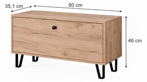 Vicco Siri előszobai cipőtartó pad, arany tölgy, 80 cm