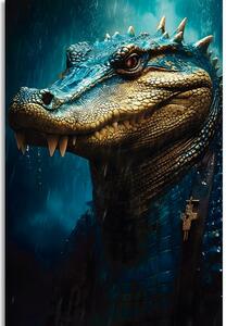 Kép krokodíl kék-arany változatban