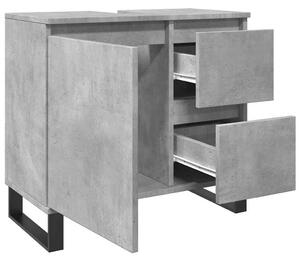 VidaXL betonszürke szerelt fa fürdőszobai mosdószekrény 65x33x60 cm