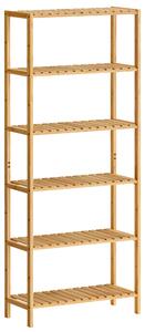 SONGMICS 6 szintes bambusz tárolópolc, 26 x 60 x 160,9 cm, természetes bézs