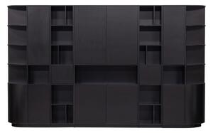 Fekete borovi fenyő moduláris könyvespolc 346x210 cm Finca – WOOOD
