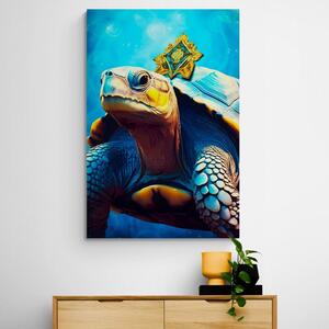 Kép teknősbéka kék-arany változatban