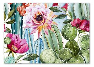 Fali üvegkép Kaktusz és virágok