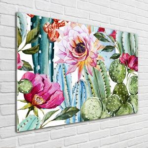 Akril üveg kép Kaktusz és virágok