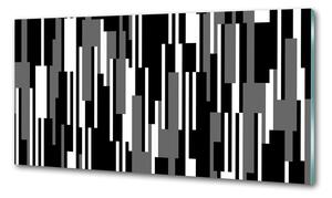 Konyha fali panel Fekete-fehér vonalak