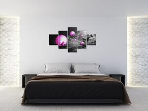 Absztrakt kép - lila gömb (125x70cm)