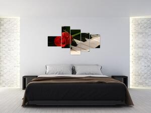 Képek - rózsa a zongorán (150x85cm)