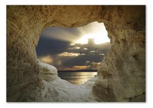 Üvegfotó A tengerparti barlang