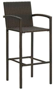 VidaXL 4 db barna polyrattan bárszék