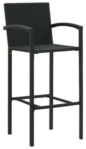 VidaXL 4 db fekete polyrattan bárszék