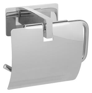 Fényes ezüstszínű öntapadós rozsdamentes acél WC-papír tartó Genova – Wenko