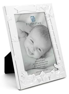 Ezüstszínű fém álló képkeret 27x11 cm Baby – Zilverstad
