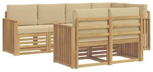 VidaXL Kültéri kanapé szett 7 pcs Fehér és Bézs 247 x 128,5 x 73 cm